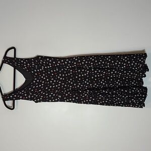 Retro Midi‎ Dress Cottage Girl Floral Black Size Small Fairy Grunge Dainty Y2K